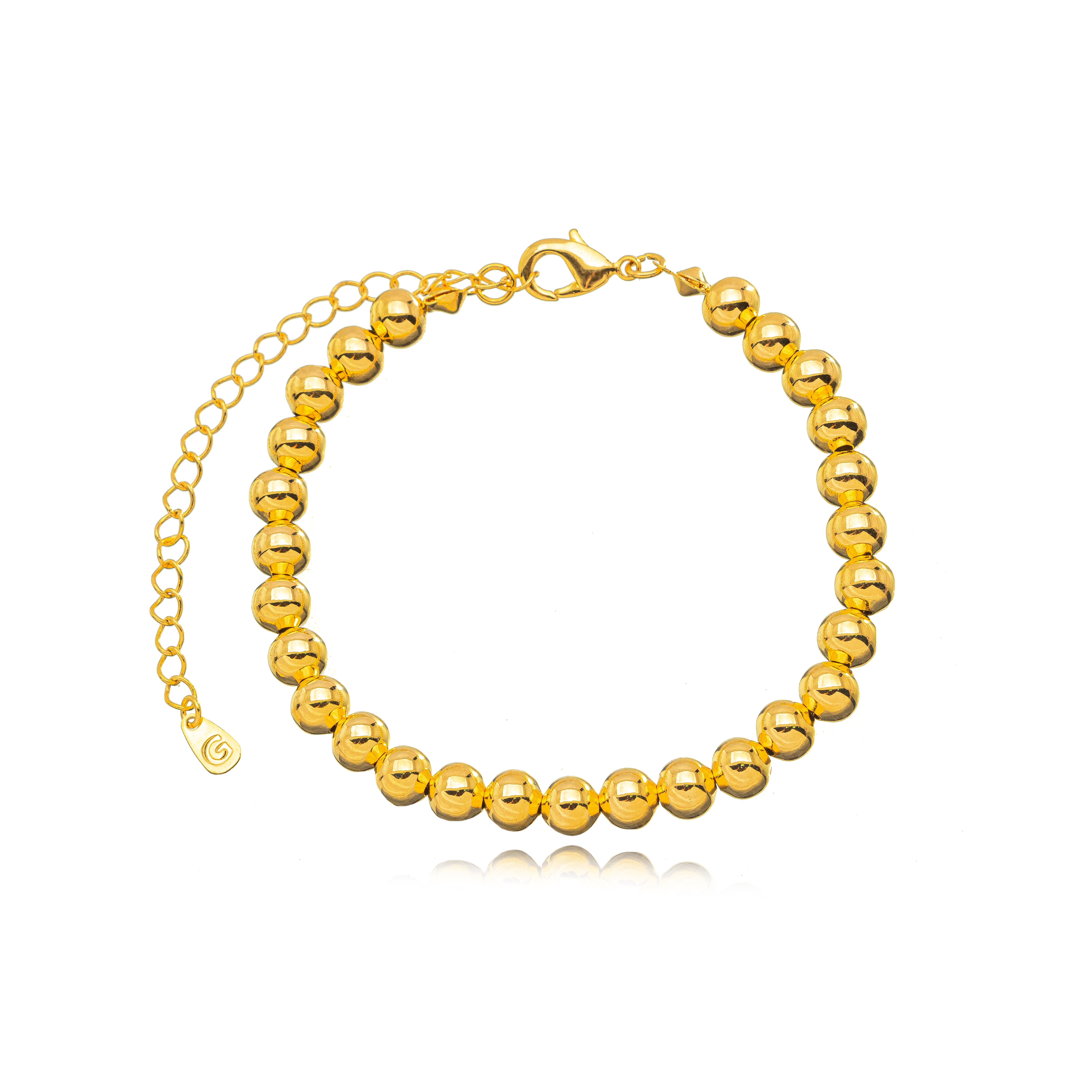 PULSEIRA BOLAS LISAS DOURADO