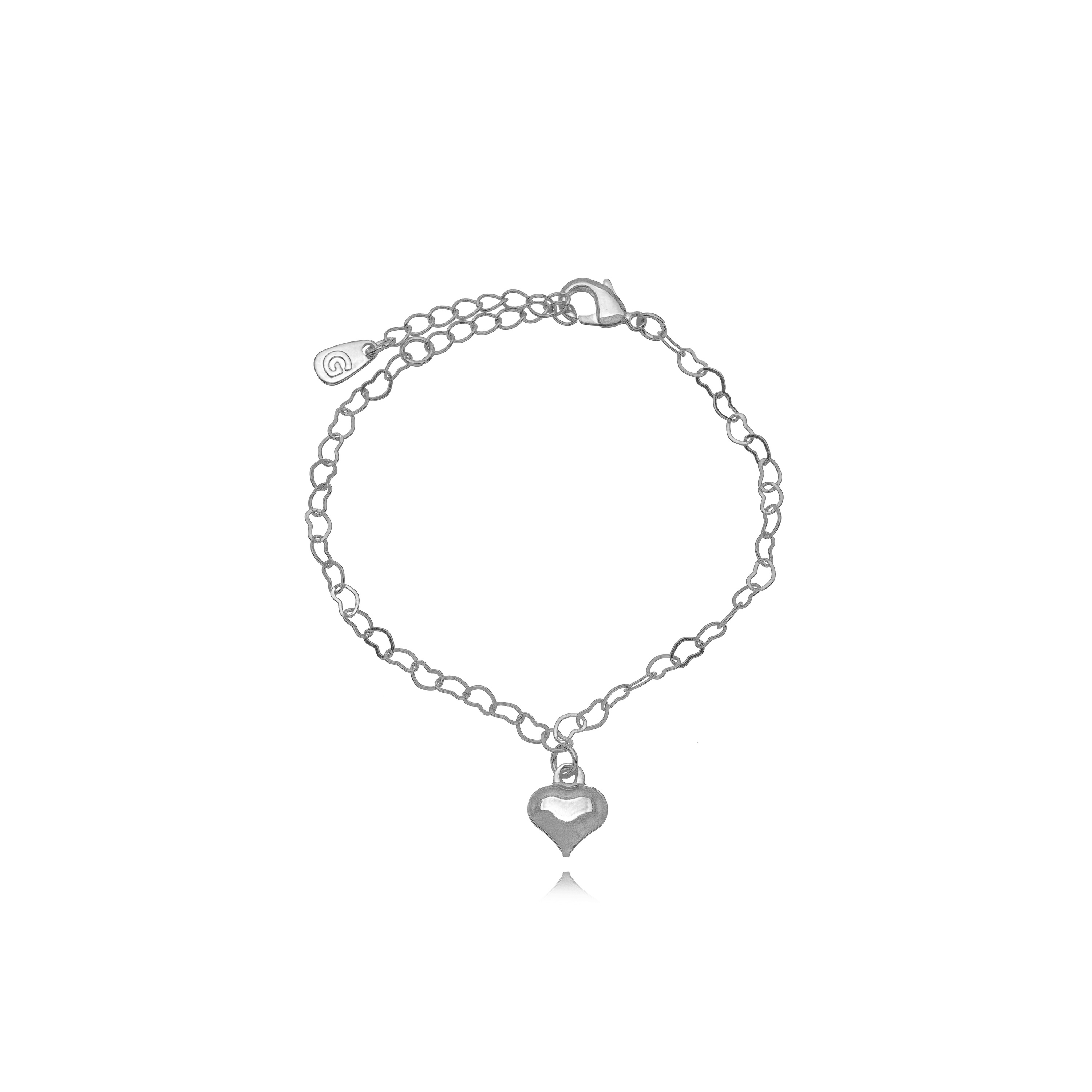 PULSEIRA INFANTIL CORACAO LISA BRANCO