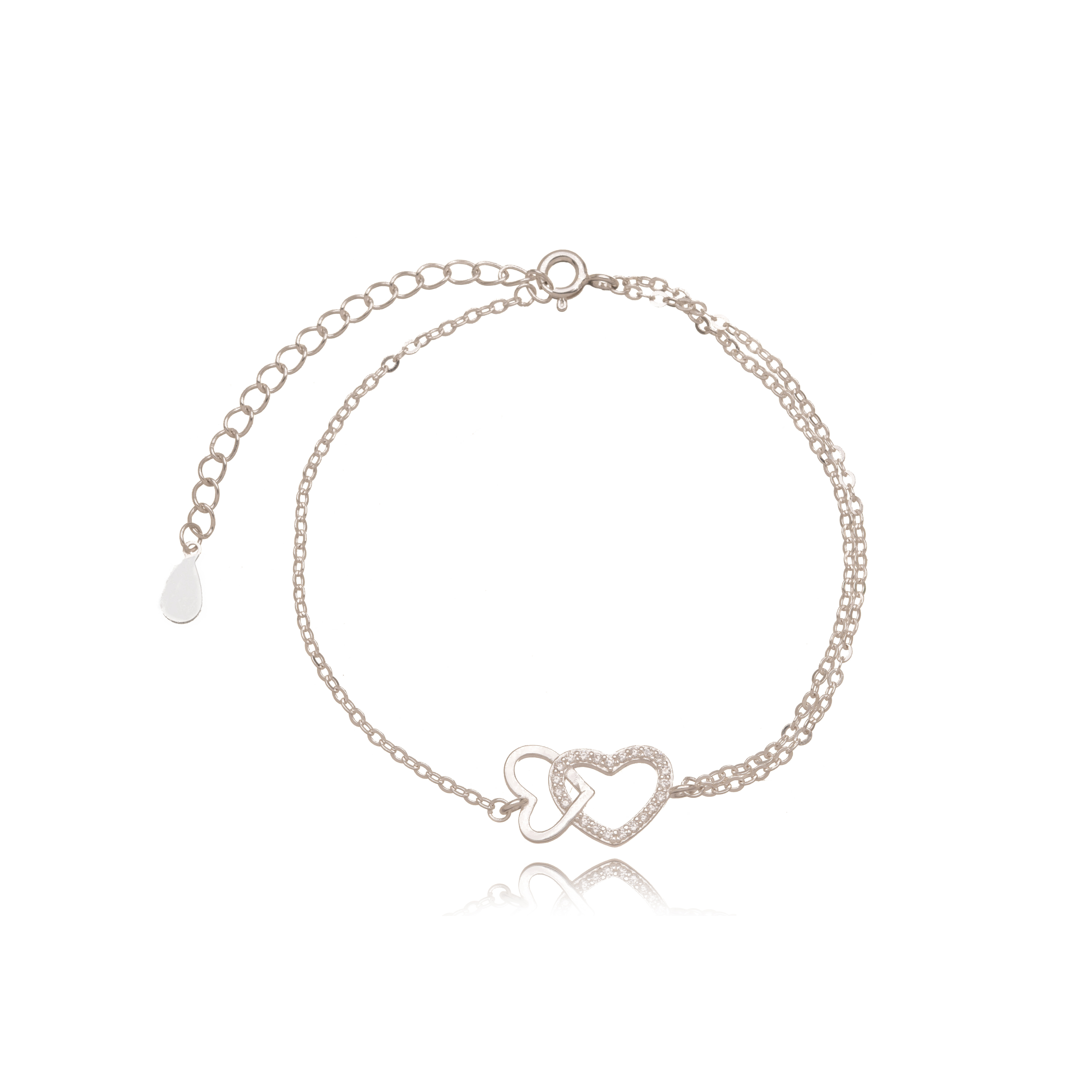 PULSEIRA CORACAO ENTRELACADO MICRO ZIRCONIA PR