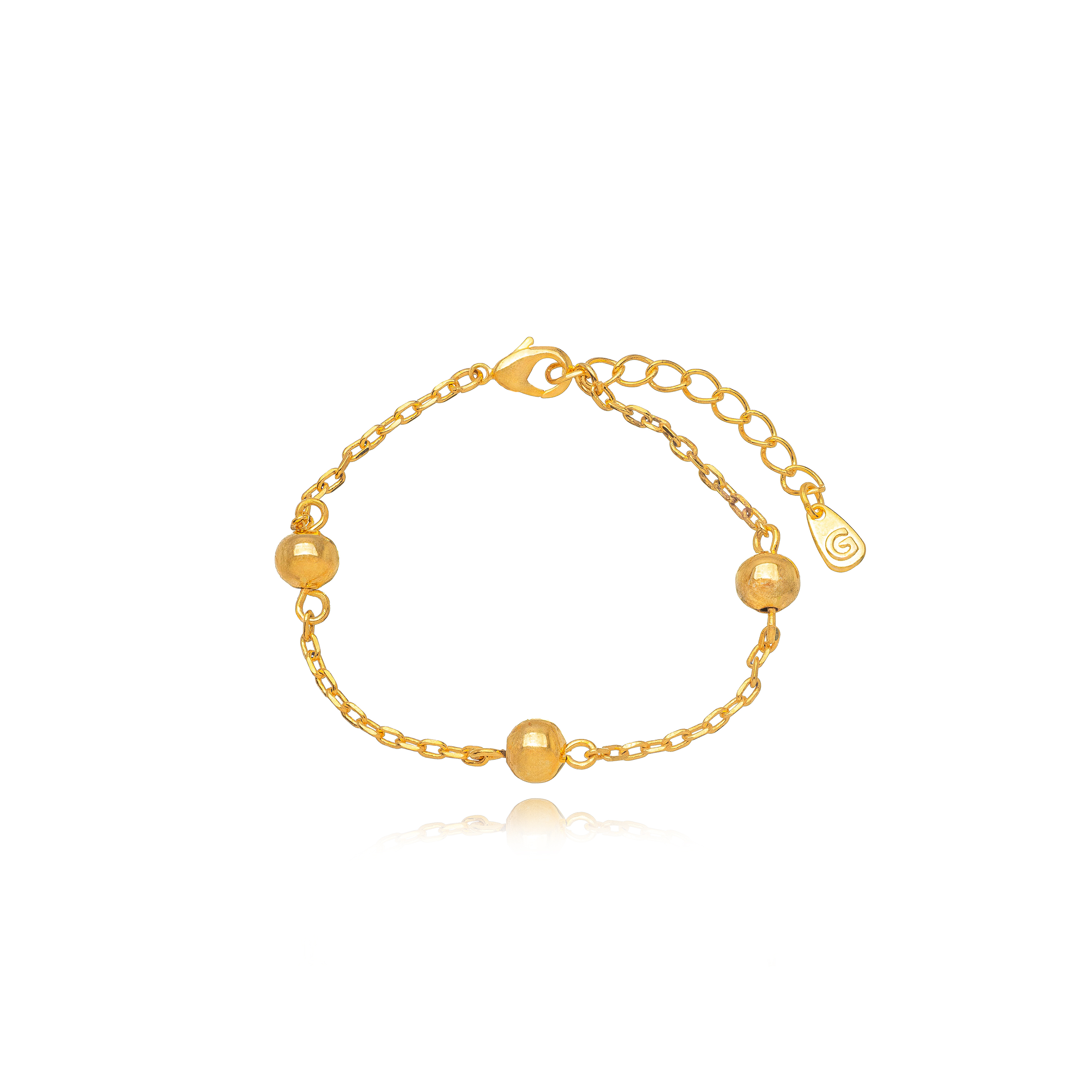 PULSEIRA INFANTIL BOLAS LISAS DOURADO