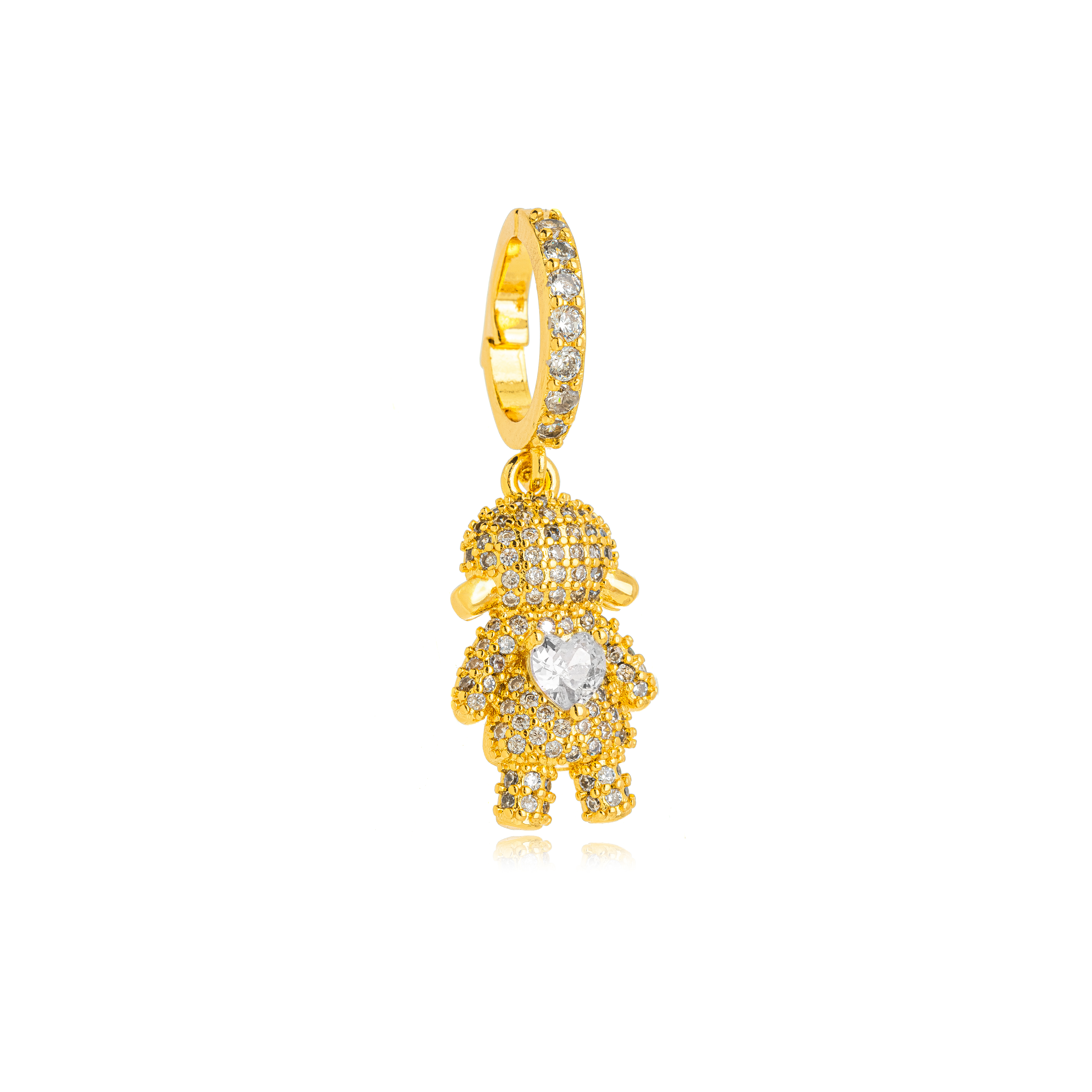 PINGENTE MENINA CRAVEJADO CRISTAL DOURAD