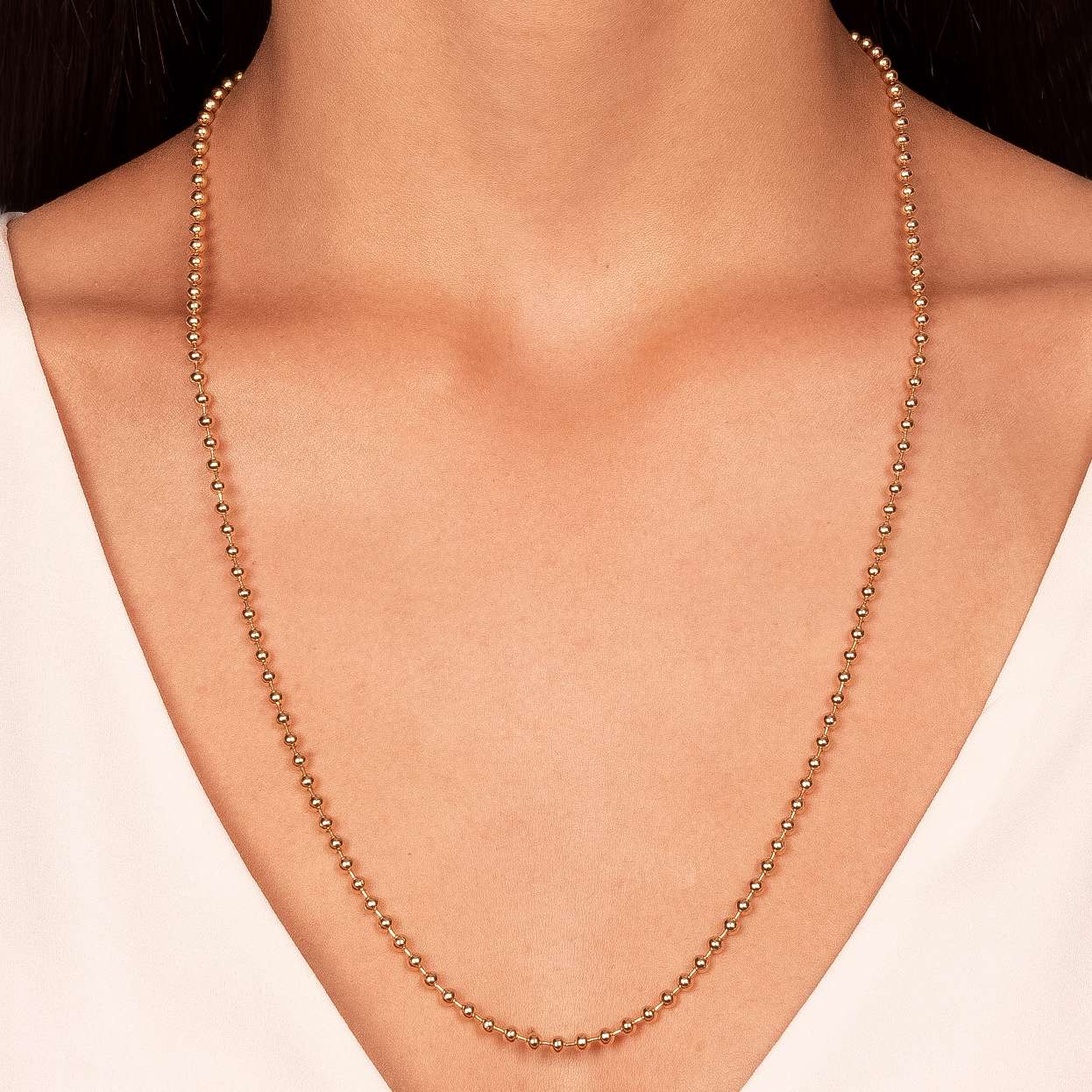 COLAR BOLINHAS LISO DOURADO