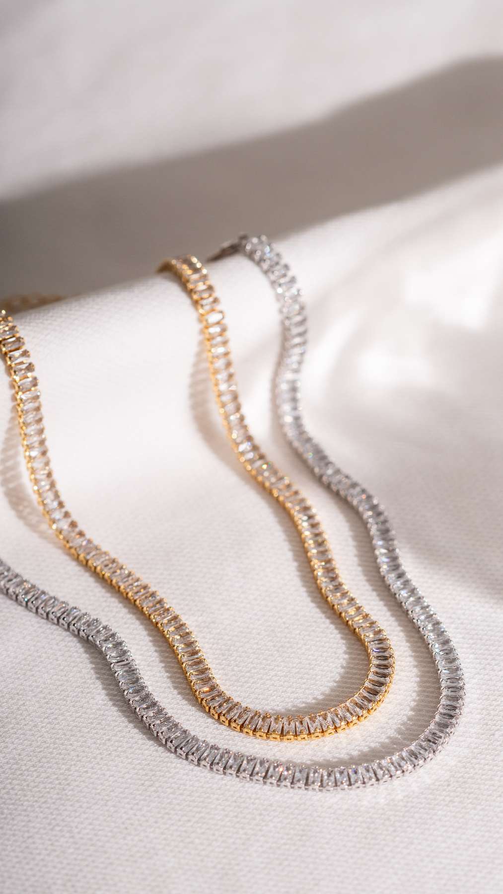 CHOKER CRISTAIS BAGUETE BRANCO