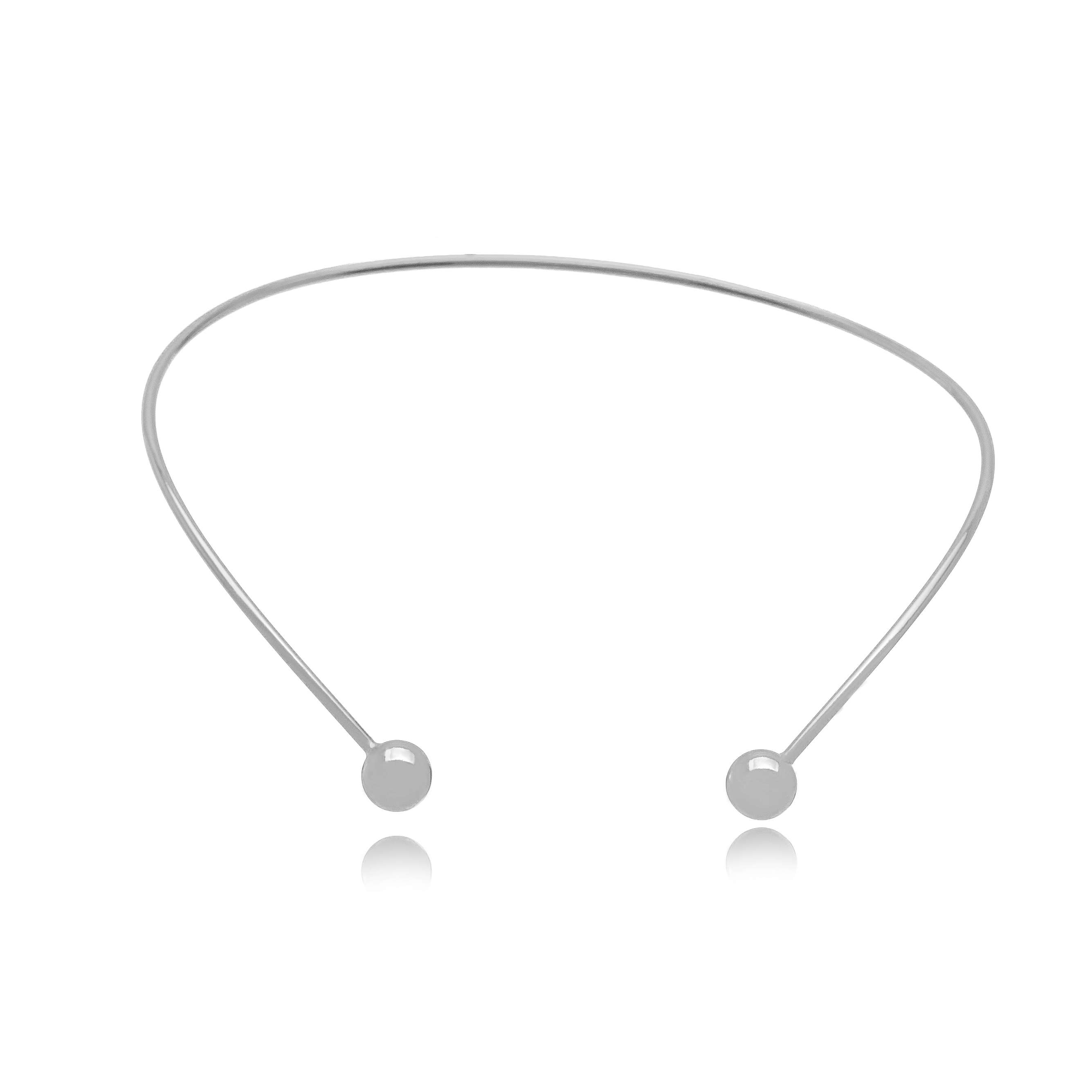 CHOKER ARO BOLA LISA BRANCO