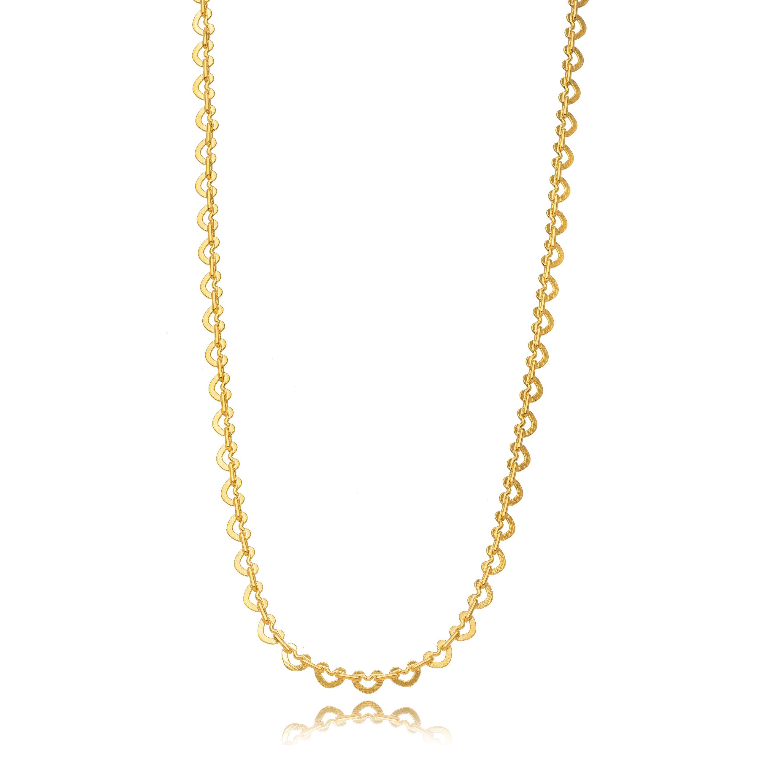 CHOKER CORACAO VAZADO LISO DOURADO