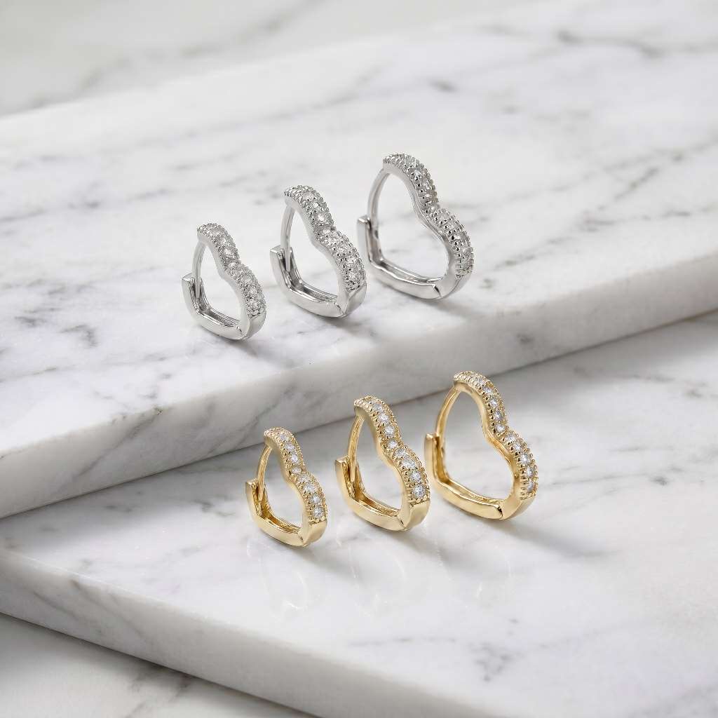 BRINCO TRIO ARGOLA CORACAO MICRO ZIRCONIA BRANCO